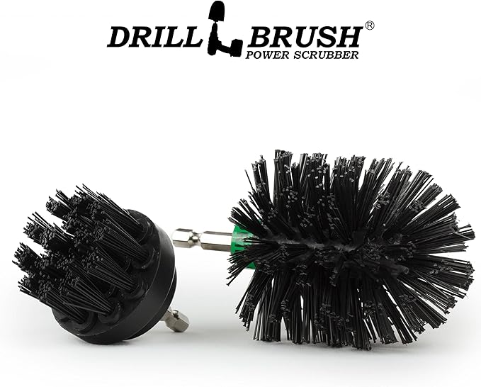 Industrial Ultra Stiff Nylon Brush - BBQ Grill Cleaning Supplies - Rust and Hard Water Stain Removal for Concrete, Brick and Morter, Deck, Grate, Griddle, Metal, Pellet Smoker, Fireplace, and Furnace