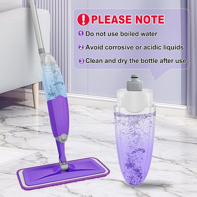 HOMTOYOU Replacement Bottle for Multiple Cleaner: Refillable Mop Accessories Only Suitable for HOMTOYOU Spray Mop - Reusable Premium Leak Free - Add Your Own Solution