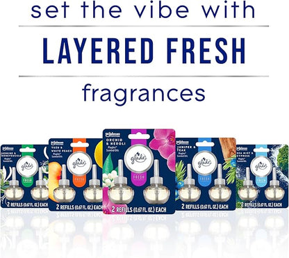 Glade PlugIns Refills Air Freshener, Jasmine & Honeysuckle, Scented and Essential Oils for Home and Bathroom, 0.67 Fl Oz, 2 Count