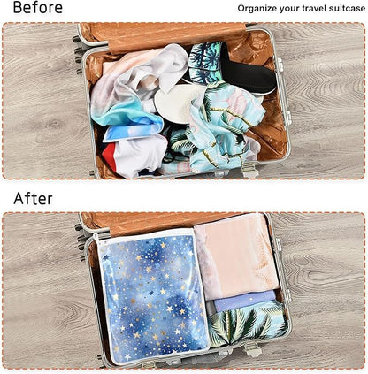 Mesh Laundry Bags Lingerie Bags for Washing Delicates 2 PCS Durable Wash Bag with Zipper Small and Medium Washable Blue Romantic Golden Stars