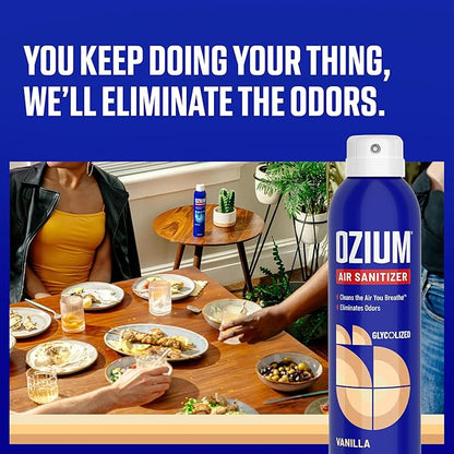 Ozium A807035-3 8 Oz. Air Sanitizer & Odor Eliminator for Homes, Cars, Offices and More, Vanilla Scent - 3 Pack
