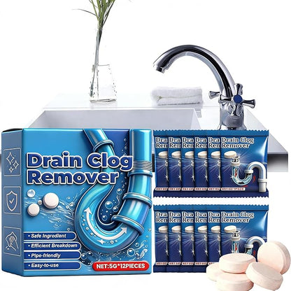 Garbage Disposal Cleaner Deodorizer Tablets - Strong Drain Effervescent Tablet for Kitchen & Bathroom Pipes, Quick-Dissolving Drain Clog Remover, Sink Smell Effervescent Tablets - 1 Year Supply (1Pcs)