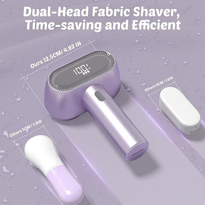 Fabric Shaver, Rechargeable Double-Head Lint Remover, Electric Lint Shaver and Clothing Shaver to Remove Pillings and Fuzz Easily