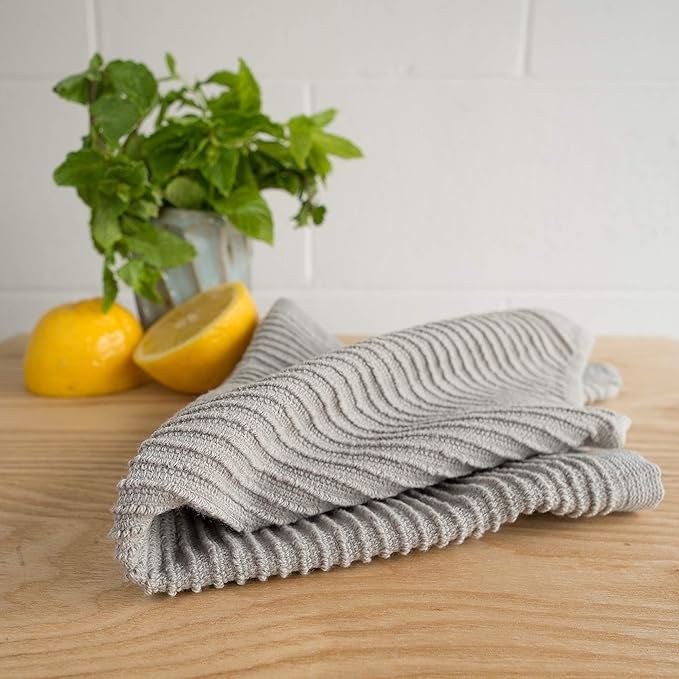 Now Designs Ripple Kitchen Dishcloth London Gray 13 x 13in Set of 4