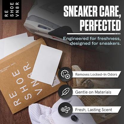 RESHOEVN8R Shoe Wash Detergent Sneaker Laundry Sheets – 16 Loads, Cleans 48 Shoes – Eco-Friendly Shoe Cleaner for Washer – Safe on All Shoes, Laces and Other Shoe Materials
