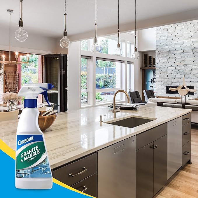 Carbona Granite & Marble Cleaner | Non-Abrasive Formula | Safe on Limestone & Corian | 16.8 Fl Oz, 3 Pack
