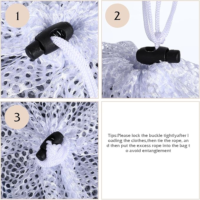Gjinxi Mesh Laundry Bags, Laundry Bag for Delicates with Drawstring Closure Mesh Wash Bags for Lingerie Delicates Bra Underwear Pants Shoes Socks(2Pcs, M+S)
