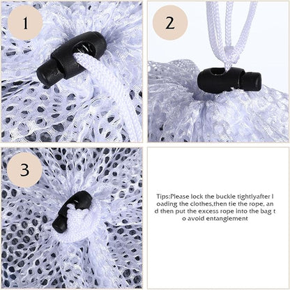 Gjinxi Mesh Laundry Bags, Laundry Bag for Delicates with Drawstring Closure Mesh Wash Bags for Lingerie Delicates Bra Underwear Pants Shoes Socks(2Pcs, M+S)