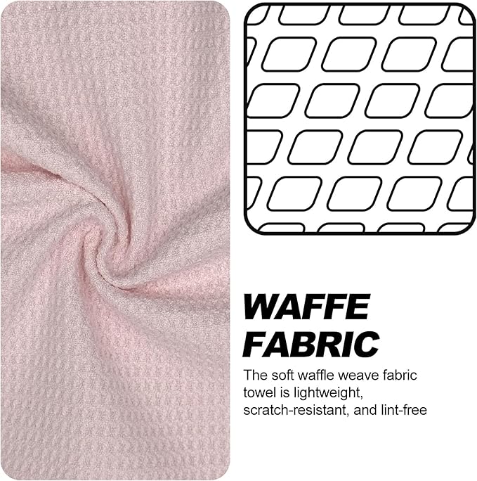 Small Magnetic Golf Towel with Clip, Microfiber Waffle Design - Industrial Strength Magnet for Glof Balls, Golf Bags, Carts Clubs - Pink