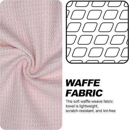 Small Magnetic Golf Towel with Clip, Microfiber Waffle Design - Industrial Strength Magnet for Glof Balls, Golf Bags, Carts Clubs - Pink