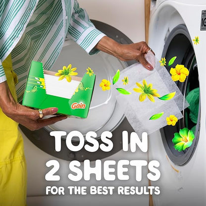 Gain Laundry Bundle: Gain Flings Laundry Detergent Pacs (2x35ct), Dryer Sheets (2x34ct), Fireworks Laundry Scent Booster Beads (14.8oz)