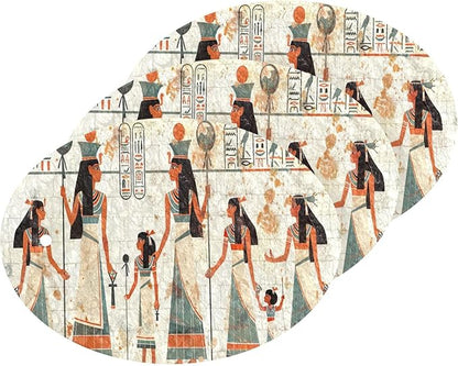 Egyptian Murals Kitchen Scrub Sponges, Pop-up Kitchen Cleaning Sponges Reusable Dish Washing Sponges for Bathroom Household Cleaning 3 Pack - Non Scratch Scrubber