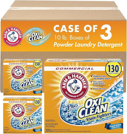 Arm & Hammer 33200-00108 Powder Laundry Detergent, OxiClean, Fresh Scent, 9.92 lb. (Pack of 3)