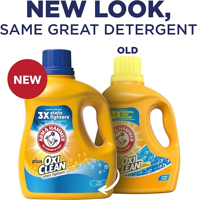 ARM & HAMMER Plus OxiClean Fresh Scent, 77 Loads Liquid Laundry Detergent, 100.5 Fl oz