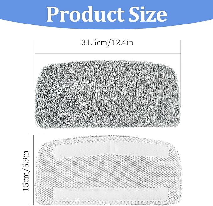 4 Pack Steam Mop Pads Compatible with GorFanty GF-6610B/GF-6610, Neugo NE033/NE033M & Mxnsewr, Washable Microfiber Steam Mop Replacement Pads for Multi-Surface Cleaning