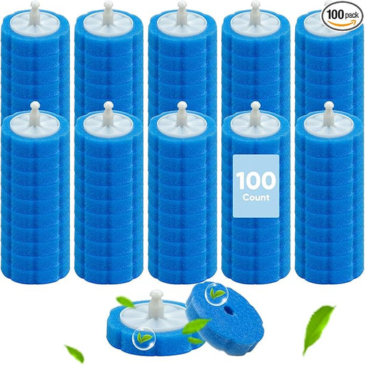 100pcs Disposable Toilet Wand Refills, Replacement Brush Heads Compatible With Clorox Wand Refill System, Upgrade Fiber Cleaner Heads for Closestool Cleaning (not included brush rod)
