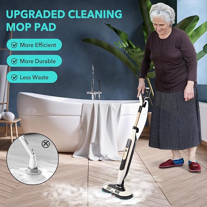Frescares S7001 Upgraded Steam&Scrub Mop Pads Kit for Shrak,S8201 S8001 S7000 S7201 S7000AMZ S7005 S7020 S7001C All-in-One Hard Floor Steam Mop (2Green2White2Grey)