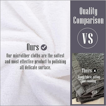 Sunny zzzZZ 24 Pack Kitchen Dishcloths - Does Not Shed Fluff - Reusable Dish Towels, Dish Cloths, Super Absorbent Coral Fleece Cleaning Cloths, Nonstick Oil Washable Fast Drying, 7 x 9 Inch (White)