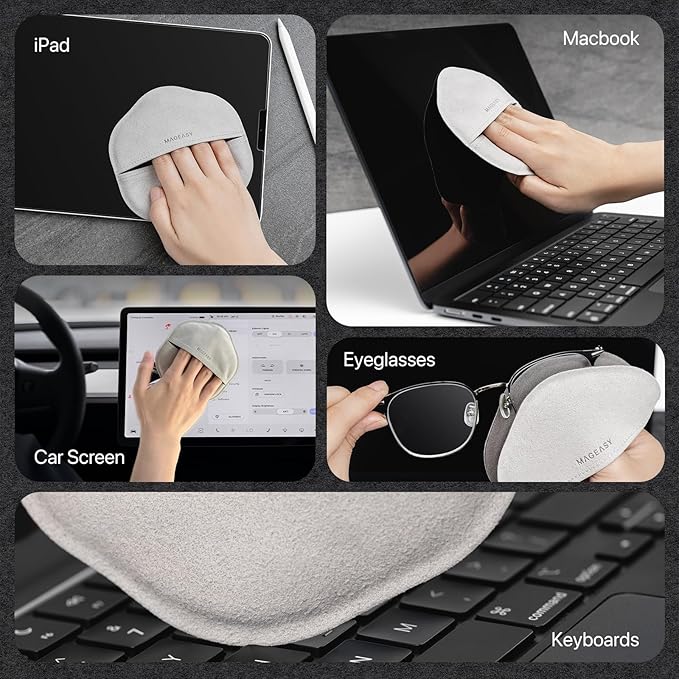 MAGEASY Microfiber Cleaning Cloth for Electronics, iPhone iPad MacBook, Car Screen Cleaner, Keyboards, Eye Glasses, Camera Lens Wipes - No Lint & Streak Free Thick Polishing Cloth Reusable