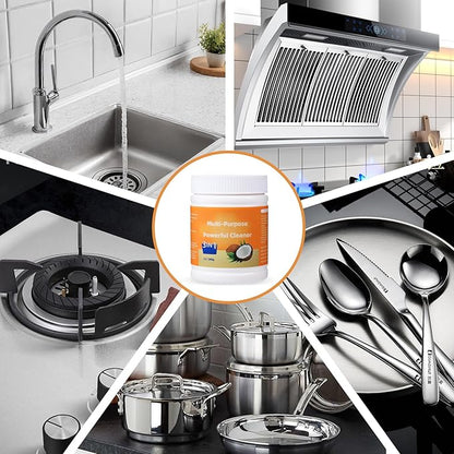 Multi-Purpose Powerful Cleaner for Kitchen, Heavy Kitchen Duty Degreaser, 260g Coconut Oil Natural Decontamination Cream, All-Purpose Cleaner Removes Stains on Microwave, Oven & Stove Top