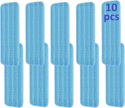 10 Pcs Reusable Mop Pads,16 Inch Microfiber Wet Dry Floor Clean Mop Pad Refill Compatible with Swiffer PowerMop Bona Mop & Other 13-16 Inch Spray Mop
