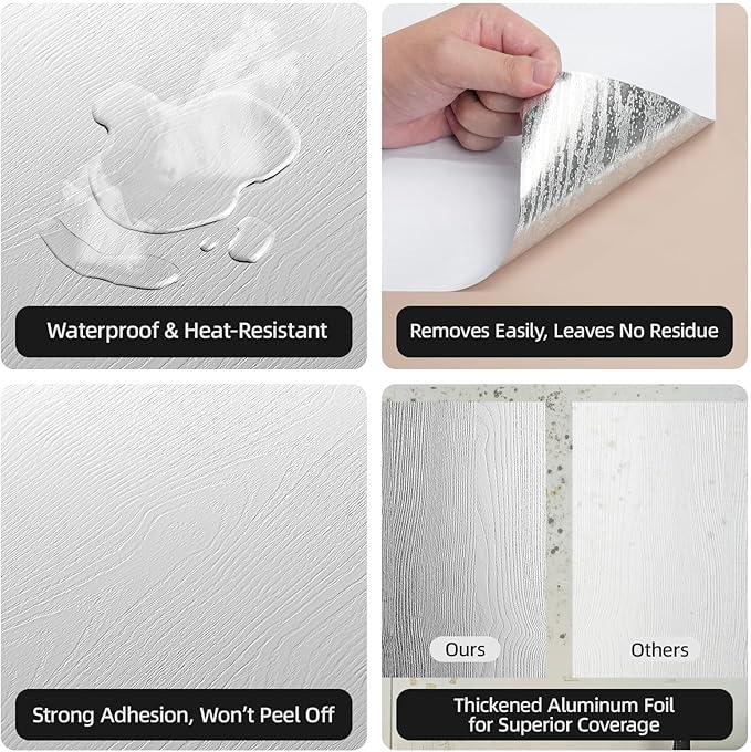WADILE Peel and Stick Wood Grain Wallpaper 15.7"x196.8" Waterproof Self Adhesive Contact Paper for Kitchen Backsplash Countertops Furniture Cabinets Walls – Removable Vinyl with Free Knife & Squeegee