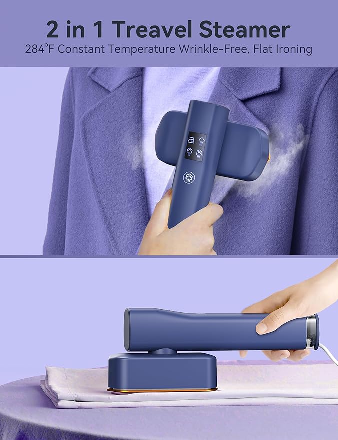Sundu Portable 2-in-1 Travel Steamer&Iron 25 Min Powerful Continuous Steam,1200W&4 Modes Light Steam Iron for Travel&Home(Vibrant Blue)