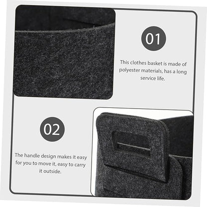 Foldable Laundry Basket with Felt Capacity Laundry Organizer for Household Clothes Storage Portable Dirty Clothes Hamper Dark Gray
