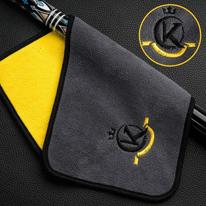 KONLLEN Billiards Billiard cue Towel - 100% Cotton Black 8-Ball Pool Cue Clean Towel Maintenance Accessories Cleaning Set Shaft Wax + Cleaning Powder +
