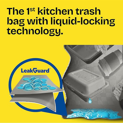 Glad ForceFlex MaxStrength LeakGuard Trash Bags, 13 Gal, Fresh Air, 90 Ct (Package May Vary)