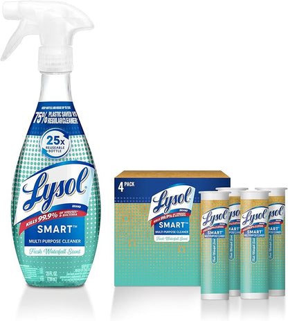 Lysol Smart Multi-Purpose Cleaner Kit, Clear, 5 Piece Set, Fresh Waterfall, 1 Count