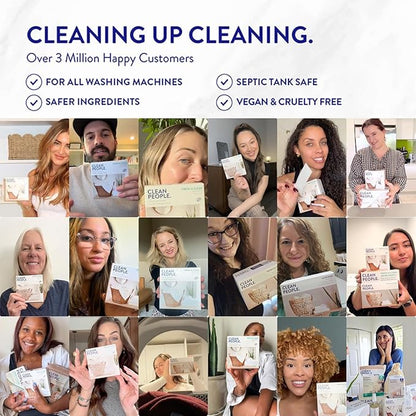 The Clean People Laundry Detergent Sheets - Laundry Soap - Ultra Concentrated, Recyclable Packaging, Stain Fighting - Spring Scent, 192 Pack
