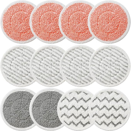 12 Pack Upgraded Replacement Steam Mop Pads for Shark S8201 S7001 S8001 S7201 S7000AMZ S7000 S7005 S7020 S7001C Steam Mop,Steam & Scrub All-in-One Scrubbing and Sanitizing,Dirt Grip Scrub Washable Pad