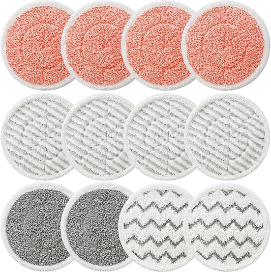 12 Pack Upgraded Replacement Steam Mop Pads for Shark S8201 S7001 S8001 S7201 S7000AMZ S7000 S7005 S7020 S7001C Steam Mop,Steam & Scrub All-in-One Scrubbing and Sanitizing,Dirt Grip Scrub Washable Pad