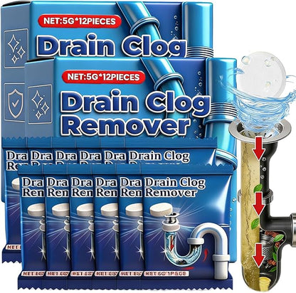 Strong Drain Effervescent Tablet for Kitchen & Bathroom Pipes - Quick-Dissolving Drain Clog Remover, Sink and Drains Cleaner, Deodorizer Remove Odor, For Kitchen, Bathroom Care (36PCS)