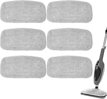 6 Pack Steam Mop Replacement Pads For GorFanty Steam Mop GF-6610B & GF-6610， and Fit For Neugo NE033 NE033M Series Steam Mop Steamer Cleaner，Washable & Reusable Microfiber Steam Mop Cloth