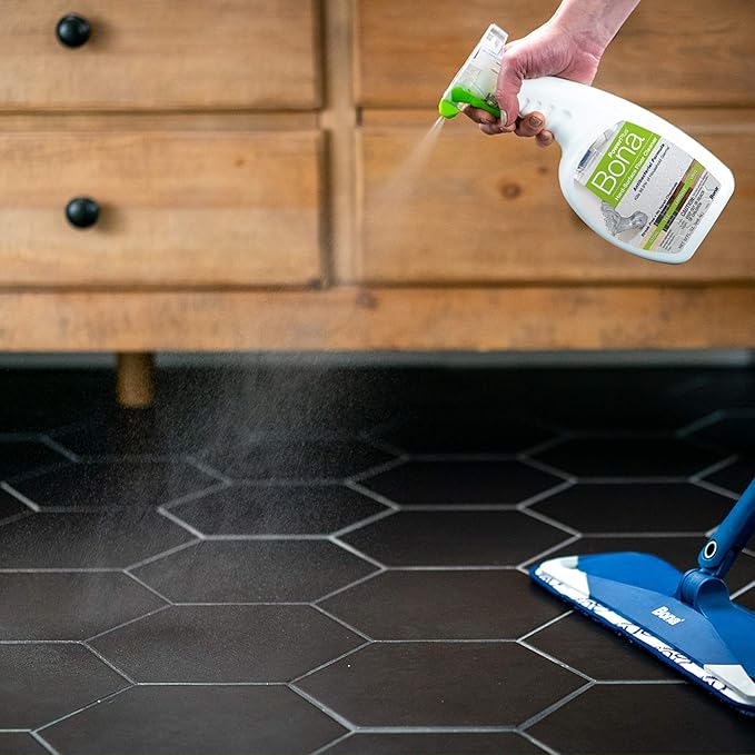 Bona PowerPlus Multi-Surface Floor Deep Cleaner Spray - 32 fl oz - Refillable - Antibacterial Floor Cleaning Solution for Stone, Tile, Laminate, and Vinyl Floors