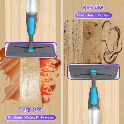 BPAWA 4X Reusable Pads Compatible with Swiffer PowerMop, 15" Microfiber Power Mop Replacement Refills Spray Mop Heads Washable Pad Dry Wet Mopping or Floor Cleaning