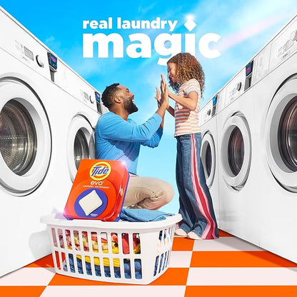 Tide evo Original Scent Laundry Detergent Fiber Tiles Works on 100% of Common Stains Safe for All Machines and Water Conditions Concentrated HE Compatible Clean and Instant Dissolve, 42 Count