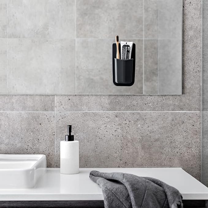 TOOLETRIES The Henry Essentials Holder - Silicone Toiletry Organizer, Shower & Bathroom Accessory - Features Silicone-Grip Technology, Removable & Reusable - Charcoal