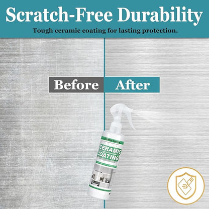 Stainless Steel Coating, 512ML Ceramic Coating for Stainless Steel, Anti Fingerprint Spray, Cerami Coat for Appliances, Stain Resistant, for Appliances, Glass, Tile