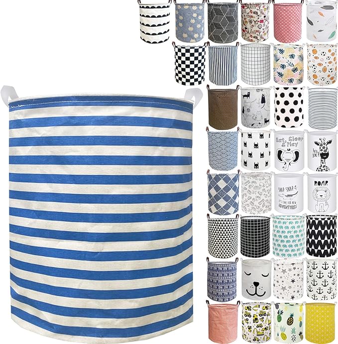 Collapsible Laundry Basket in Bedroom Waterproof Laundry Hamper in Bathroom Large Laundry Bag in College Dormitory Cloakroom Livingroom Nursery Organizer Toy Bin(Deep Sky Blue)