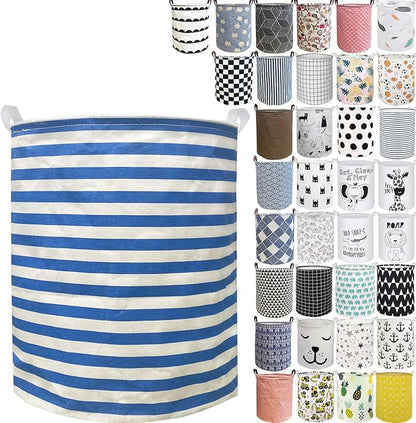 Collapsible Laundry Basket in Bedroom Waterproof Laundry Hamper in Bathroom Large Laundry Bag in College Dormitory Cloakroom Livingroom Nursery Organizer Toy Bin(Deep Sky Blue)