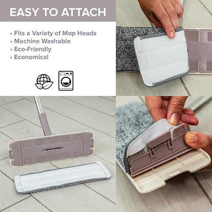 Micro Flat Mop 3-Pack Mop Replacement Head Refills - Microfiber Cleaning Pad - Use Wet or Dry - Reusable and Machine Washable Floor Mop Pads (3-Pack)