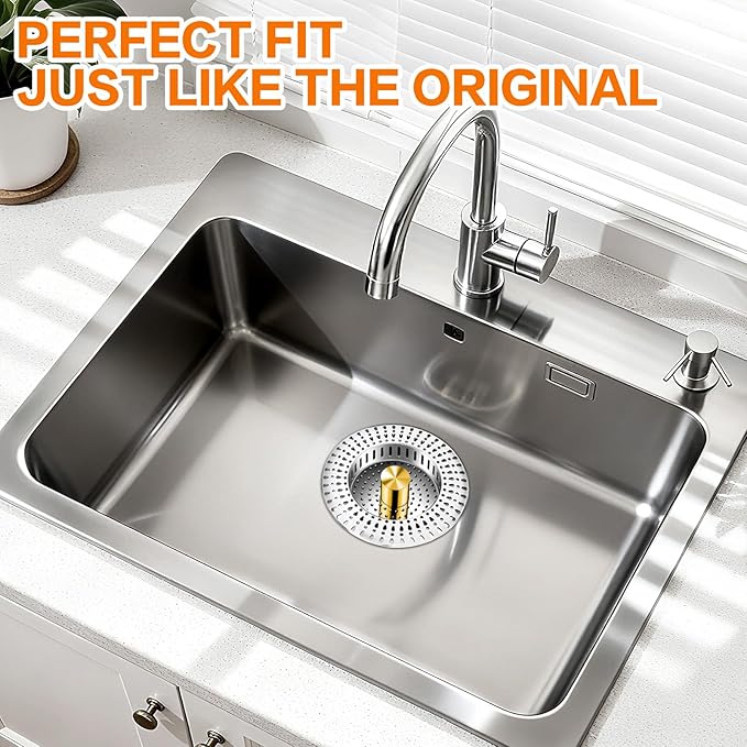 Kitchen Sink Drain Strainer, 18/8 Stainless Steel, Sink Stopper Kitchen Drain