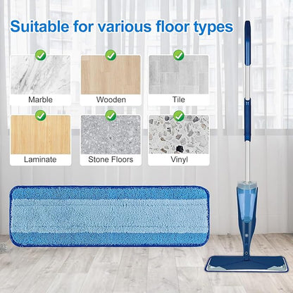 Mop Replacement Pads for Bona, Microfiber Cleaning Pad for Bona, 3 Pack 18 Inch Mop Cleaning Pads for Bona Hardwood & Hard Surface Floors, Reusable & Washable & Microfiber Mop Pads for Bona Mop