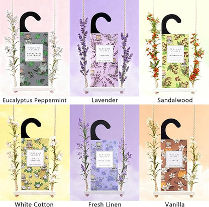 ROSE COTTAGE Large 12 Packs Peppermint Hanging Closet Deodorizer Air Freshener Long Lasting Scented Sachets Smell Goods for House