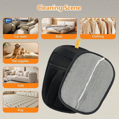 Pet Hair Removal Gloves, Electrostatic Hair Remover for Dogs and Cats, Upgraded Five-Finger Reusable and Washable Pet Hair Removal Tool, Pet Hair Gloves for Laundry, Couch, Carpet, Car Seat and Bed