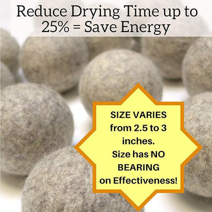 100% Natural Alpaca Dryer Balls | Organic Fabric Softener | Static Reducer | Hypoallergenic | Sustainable | Toxin Free | Handmade in USA | Reusable
