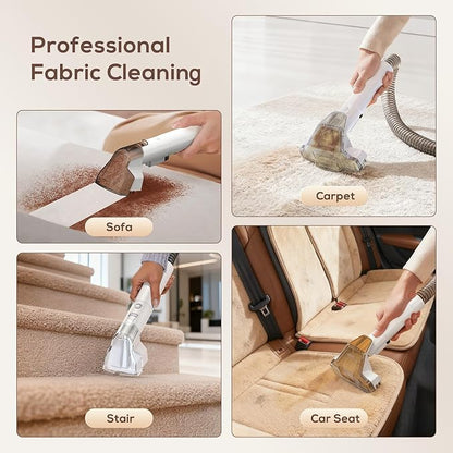 Ailltopd Portable Spot Cleaner Machine for Carpet and Upholstery, 15Kpa Handheld Spot Cleaner & Carpet Extractor for Pet, Car, Stars, Couch, Furniture, with Dual BrushHeads and Carpet Cleaner Solution